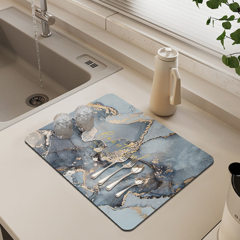 Artistic Marble Print Table Mat