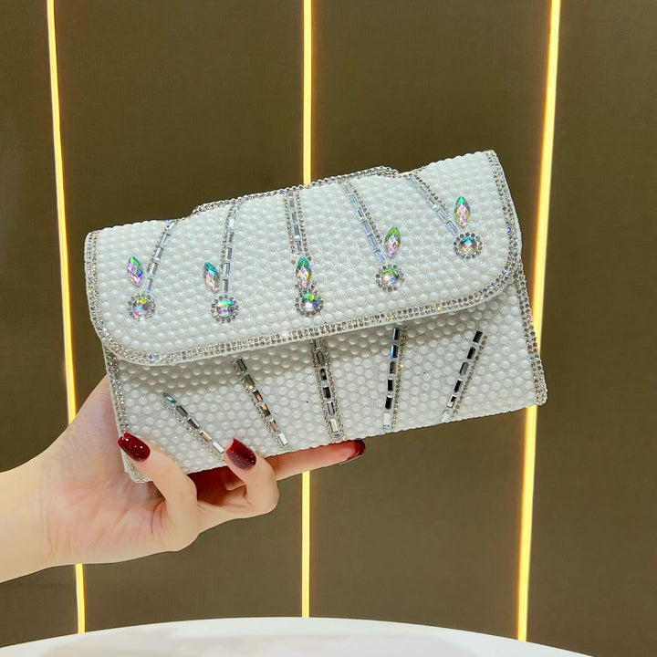 Elegant Crystal-Embellished Evening Clutch