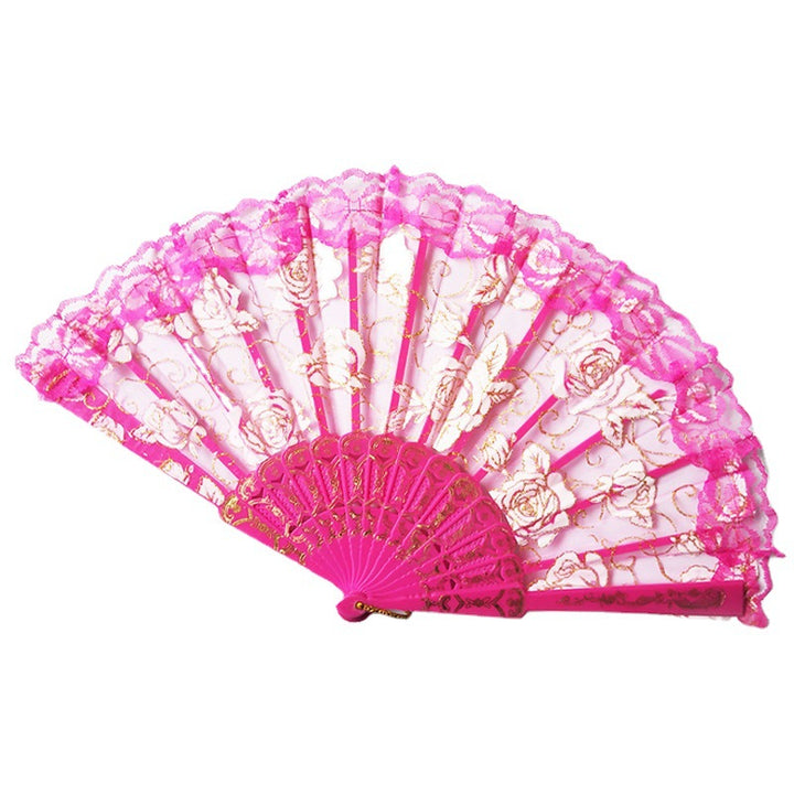 Ladies' Fan with Floral Lace Designs Kalsten