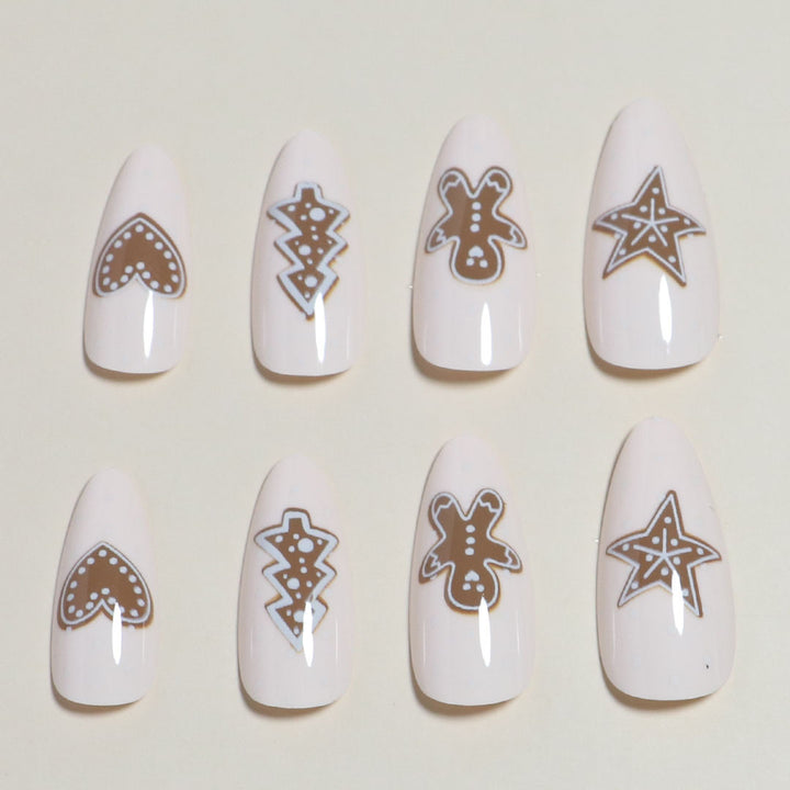 Artistic Press-On Nail Set with Fun Decorative Patterns Kalsten