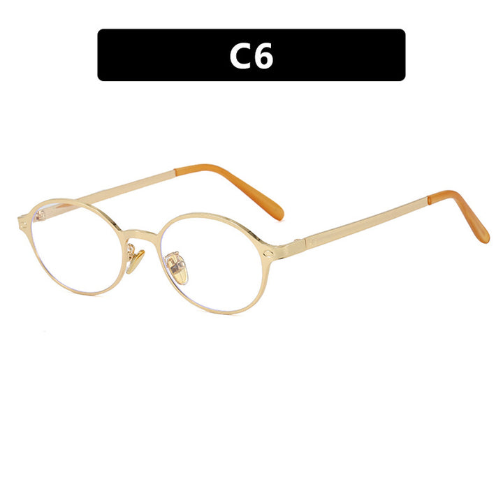 Women's round glasses with a delicate metal frame and comfortable nose pads Kalsten