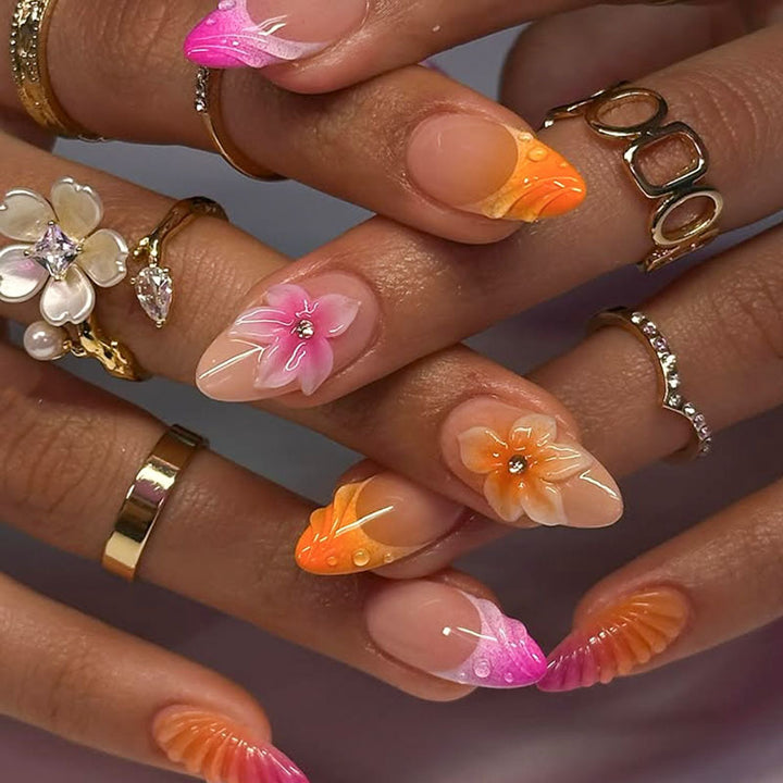Artistic Floral Nail Art