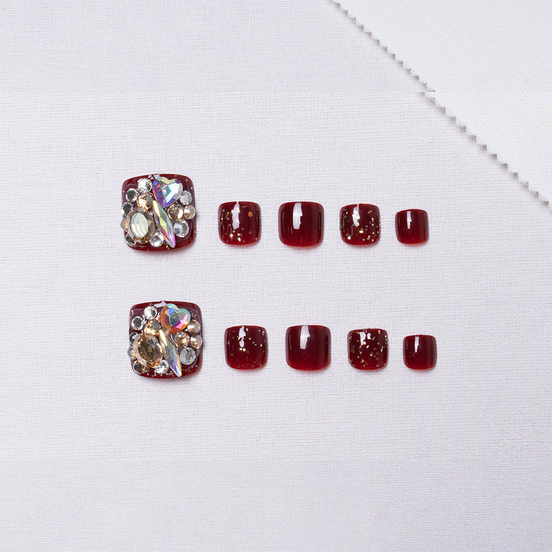 Elegant Rhinestone Embellished Pedicure Kit