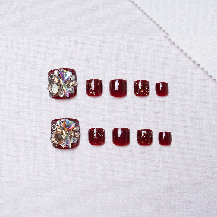 Elegant Rhinestone Embellished Pedicure Kit