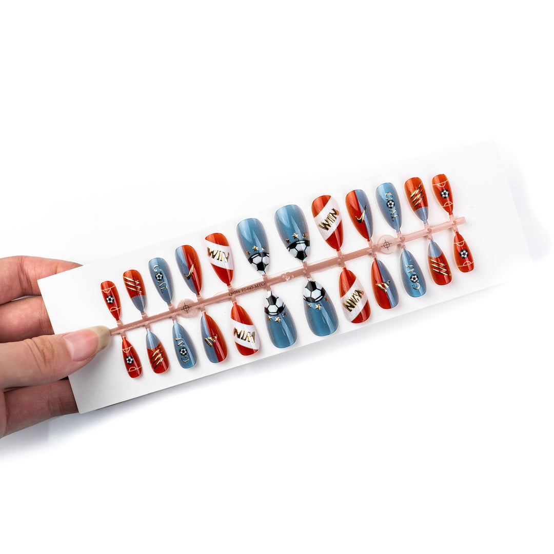Soccer-Themed Press-On Nail Art Set