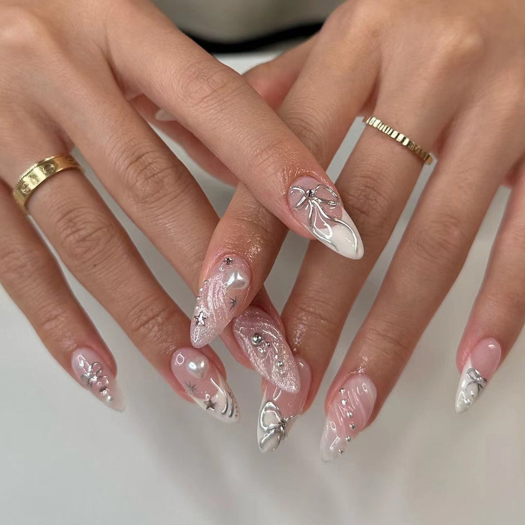 Artful stiletto nails with elegant decoration Kalsten