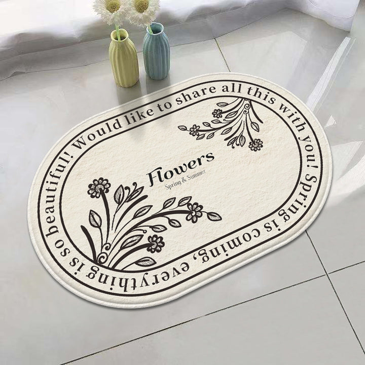 Floral Inspirational Welcome Mat