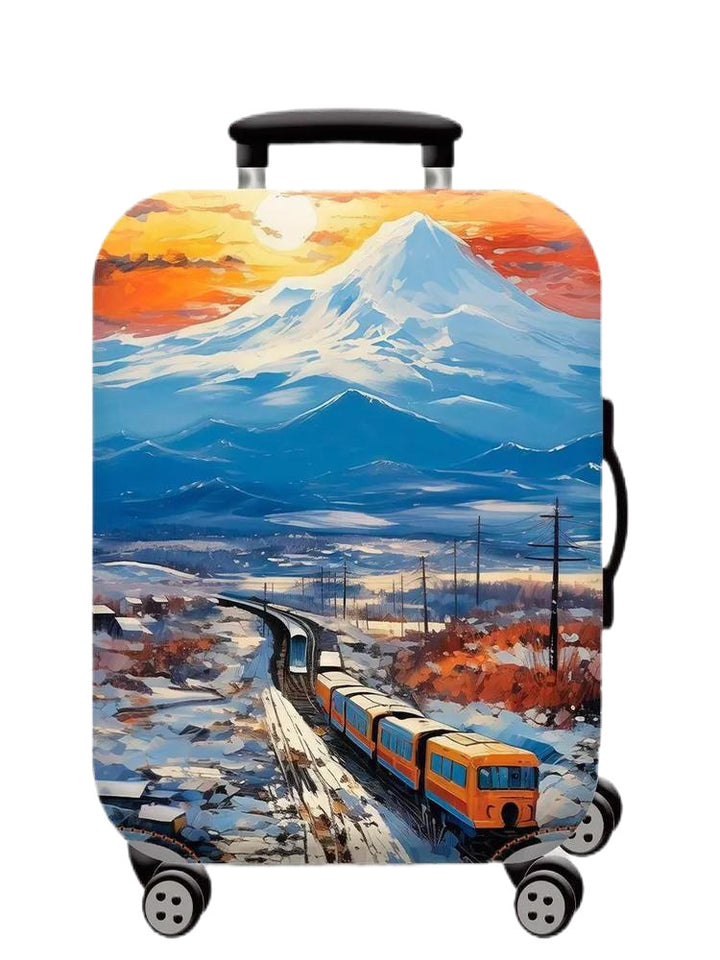 Women Hard Shell Suitcase with Trendy Surf and Palm Design Kalsten