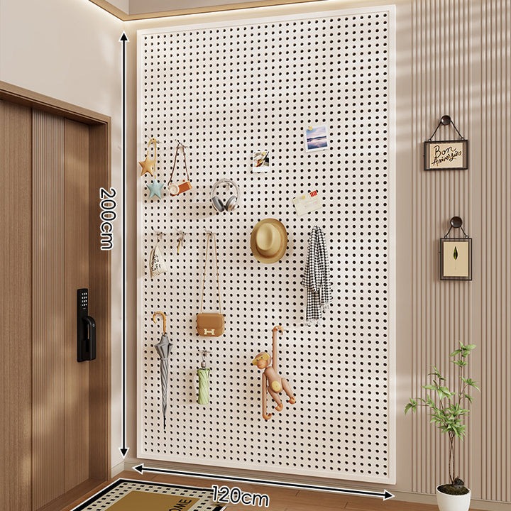 Wall-Mounted Perforated Pegboard Organizer Panel Large Square with Modular Hooks and Accessories