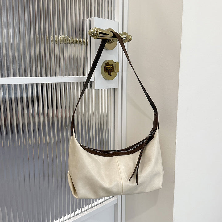 Sleek Zippered Shoulder Bag
