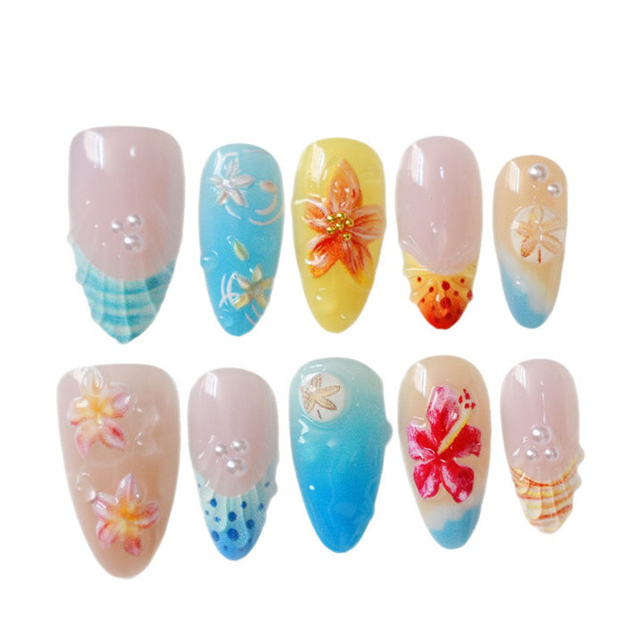 Artistic 3D Floral Nail Art Extensions Kalsten