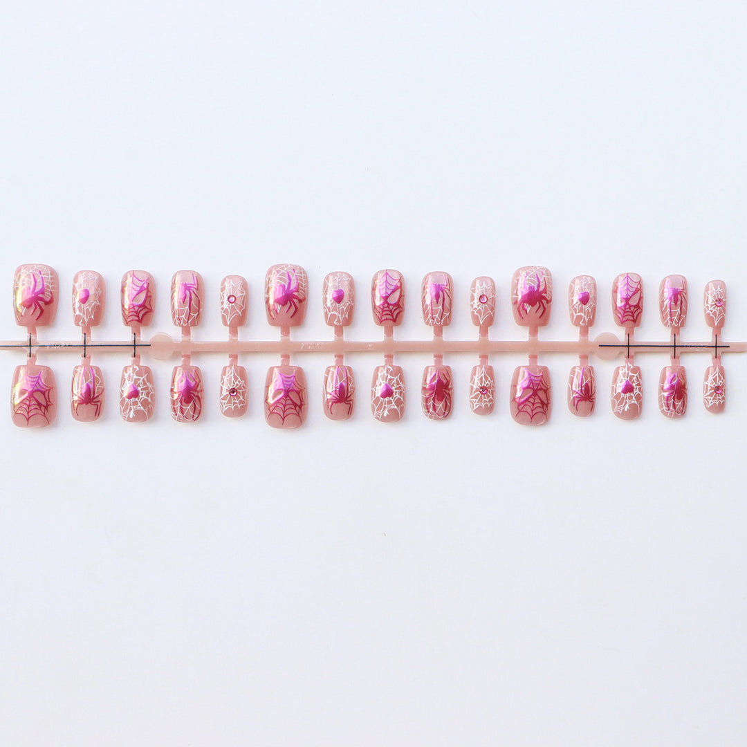 Spider Web Design Press-On Nail Set