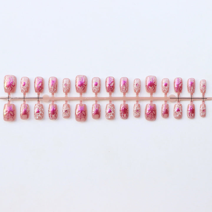 Spider Web Design Press-On Nail Set