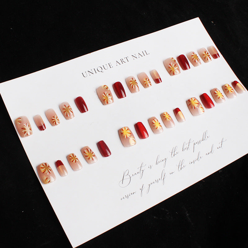 Artistic French Tip Press-On Nail Set