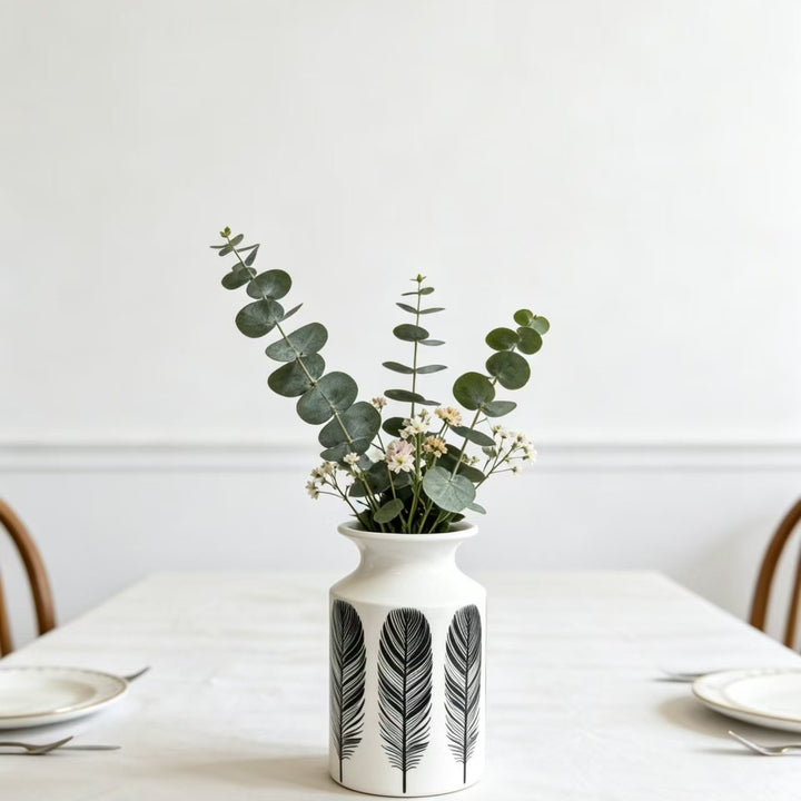 Decorative Feather Print Vase Kalsten