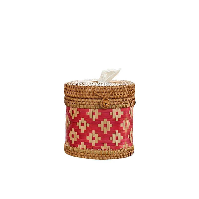 Handcrafted storage basket with lid Kalsten