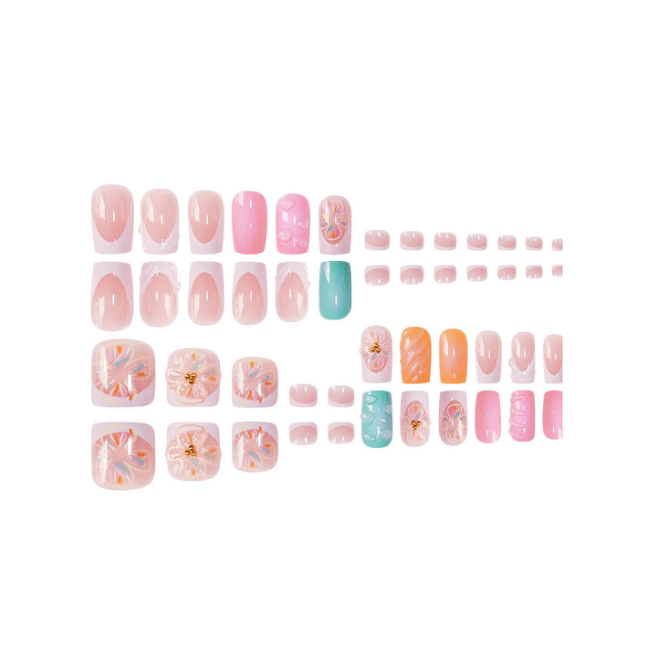 3D Floral Decorative Press-On Nails Set Kalsten