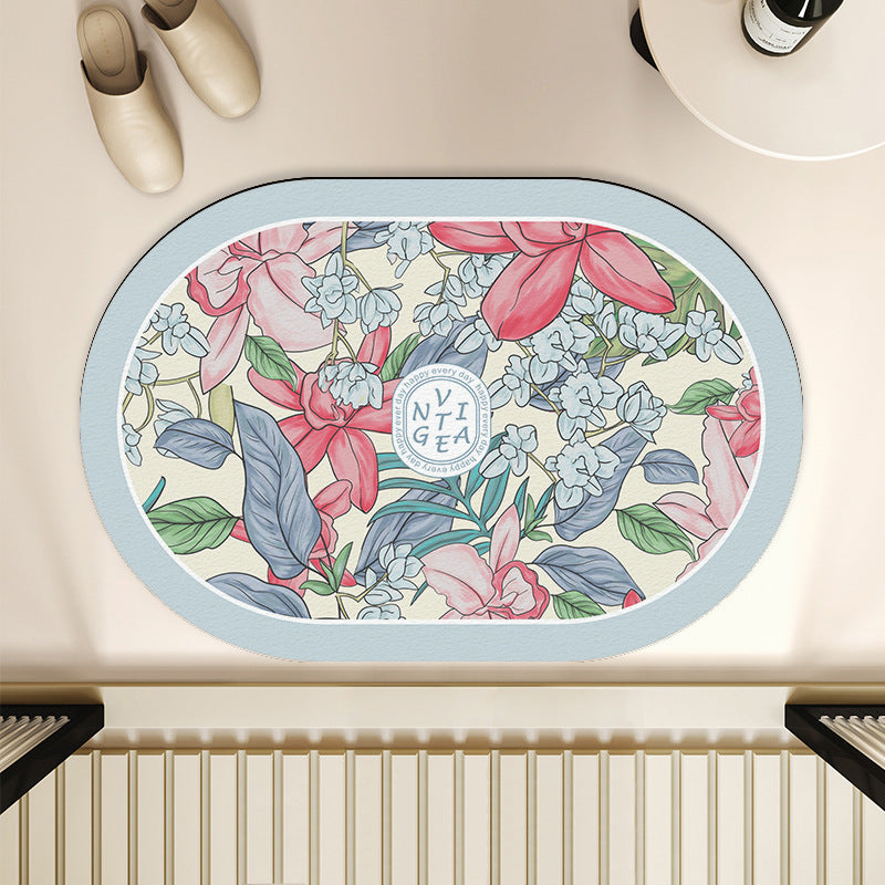 Floral-Themed Indoor Area Mat