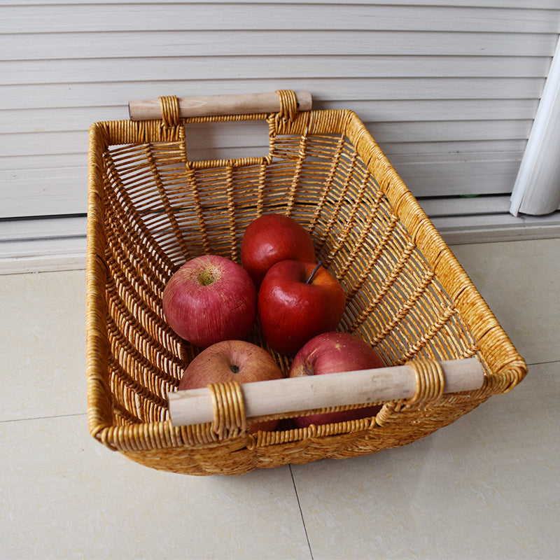 Handcrafted Wicker Storage Basket with Handles Kalsten