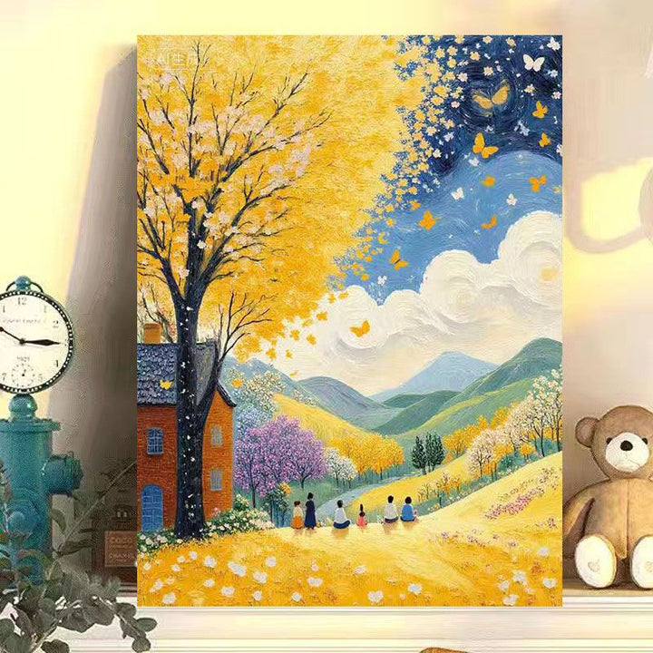 Scenic Autumn Landscape Canvas Art Print Kalsten