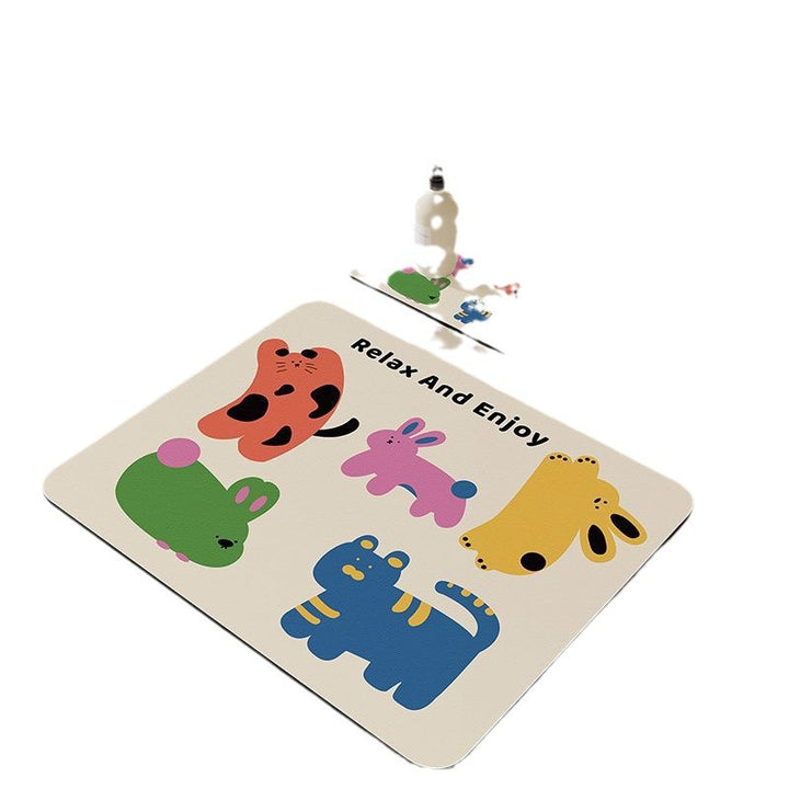 Playful Animal-Themed Kitchen Mat