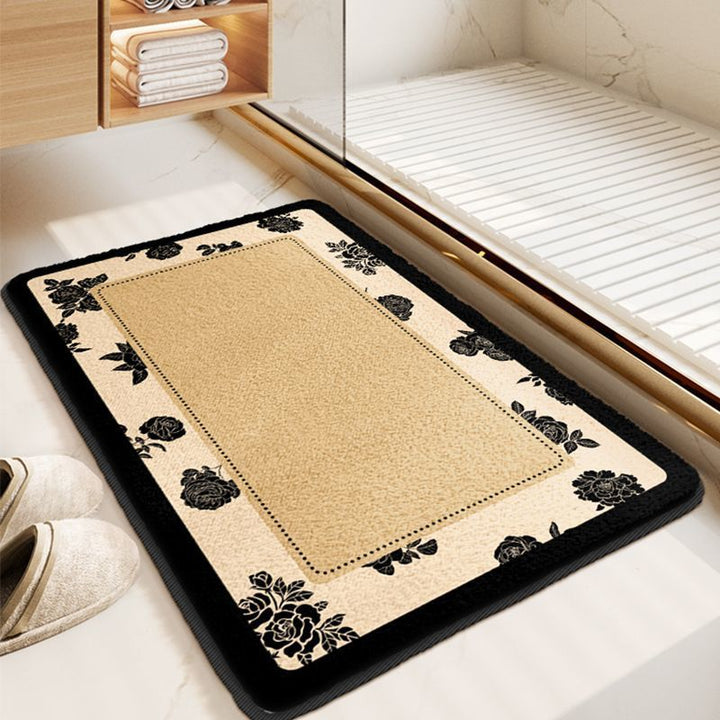 Soft Floral Pattern Bath Mat Kalsten