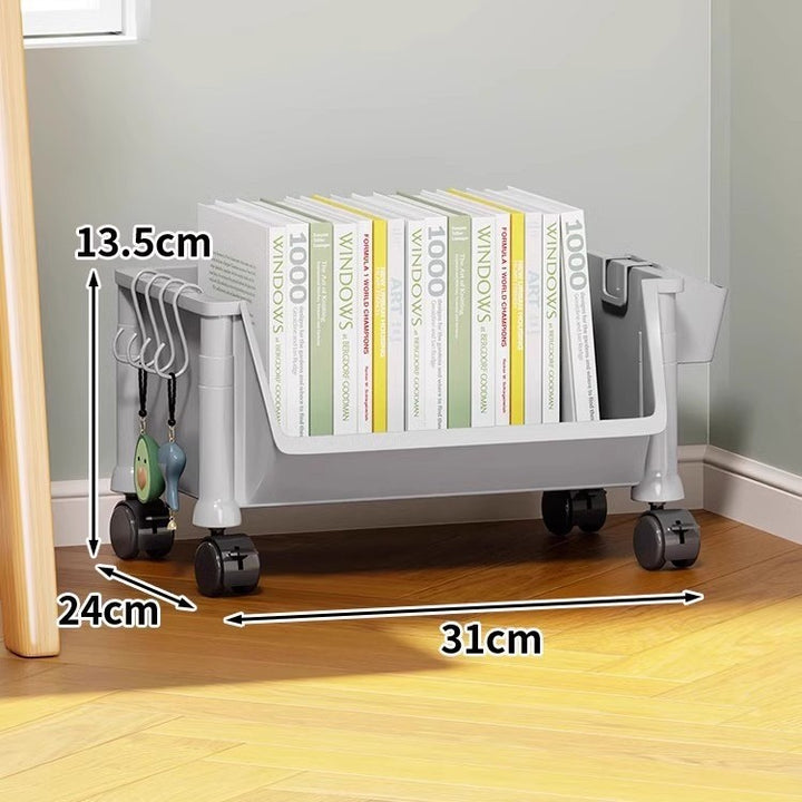 Compact Two-Tier Rolling Utility Cart with Deep Removable Plastic Bins
