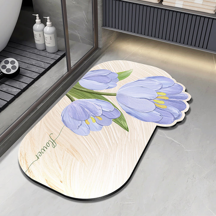 Floral Shaped Bath Mat Kalsten