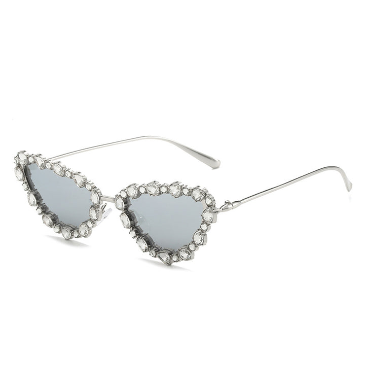 Heart-Shaped Rhinestone-Embellished Sunglasses Kalsten