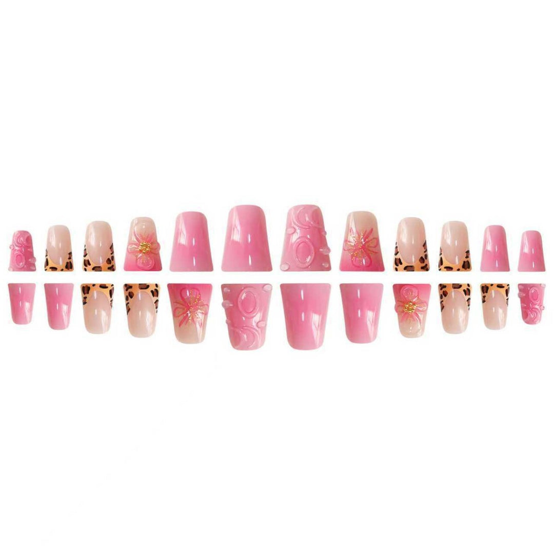 Decorative Press-On Nail Extensions with Floral Accents Kalsten