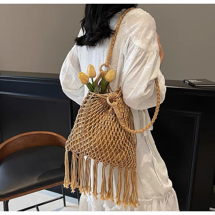 Hand-knotted fringed tote bag Kalsten