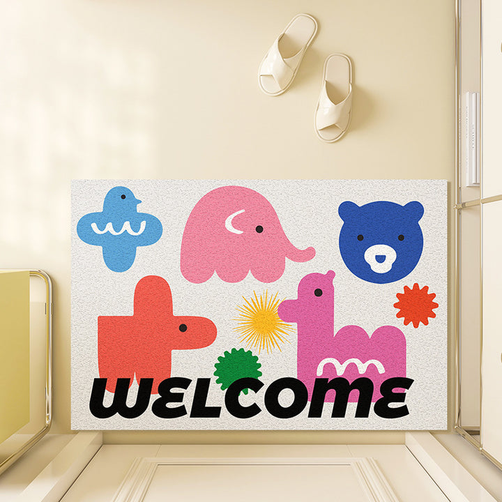 Playful Illustrated Welcome Mat Kalsten