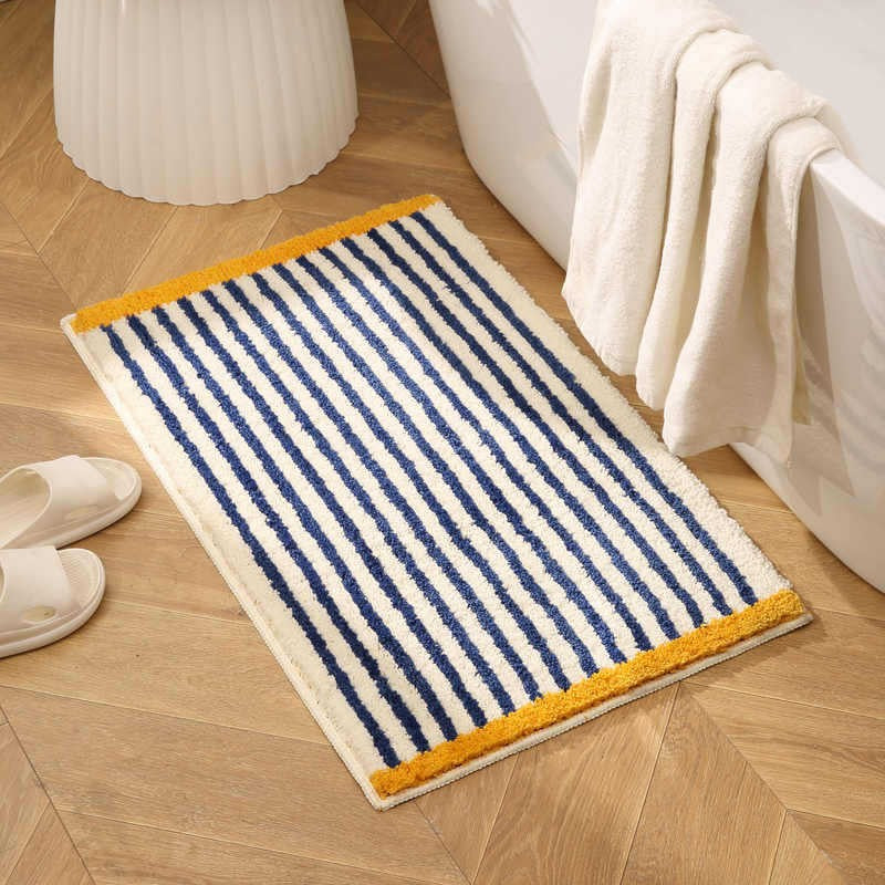 Geometric Textured Plush Bath Mat Kalsten