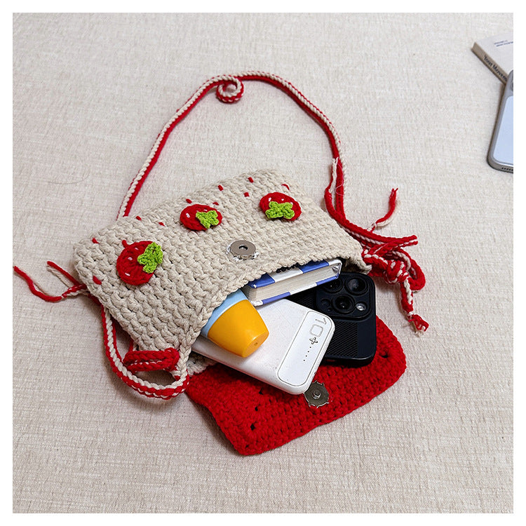 Playful Strawberry-Themed Crochet Handbag