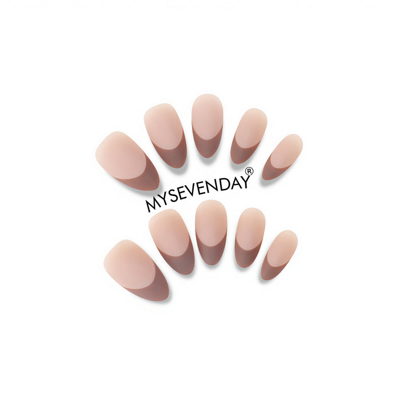 Elegant Press-On Nail Set with Stylish Half-Moon Design Kalsten