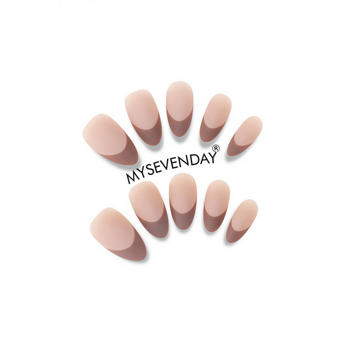 Elegant Press-On Nail Set with Stylish Half-Moon Design Kalsten