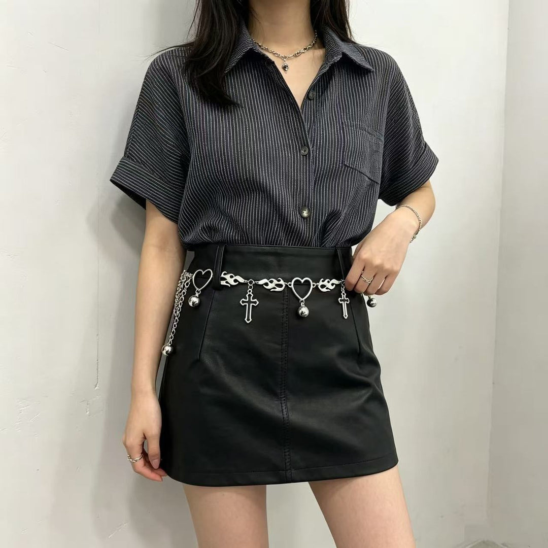 Fashionable chain belt with pendants Kalsten