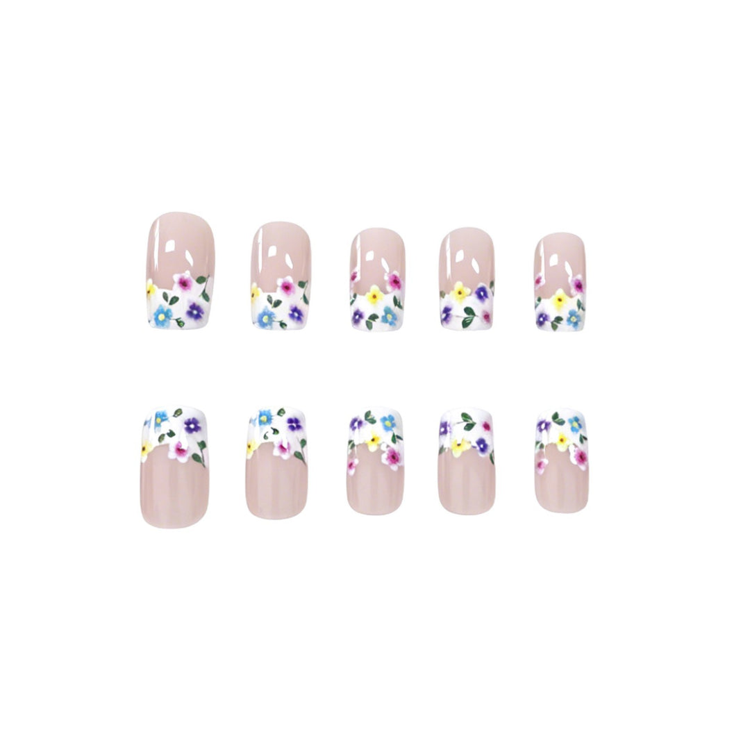 Floral Themed Press-On Nail Enhancements Kalsten