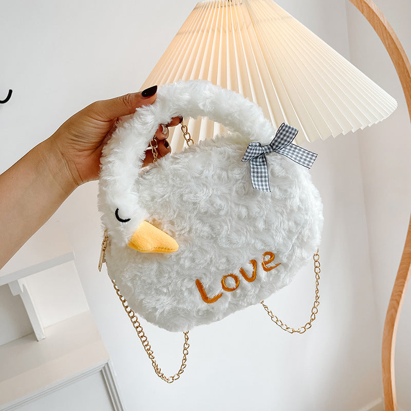Cute Plush Animal-Themed Crossbody Bag