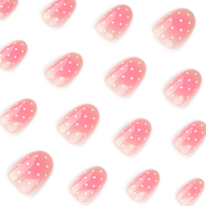 Artful nail art in soft ombre look with dots Kalsten
