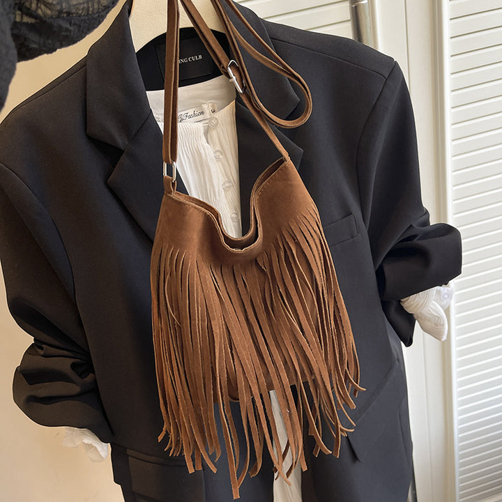 Bohemian Fringe Suede Crossbody Bag