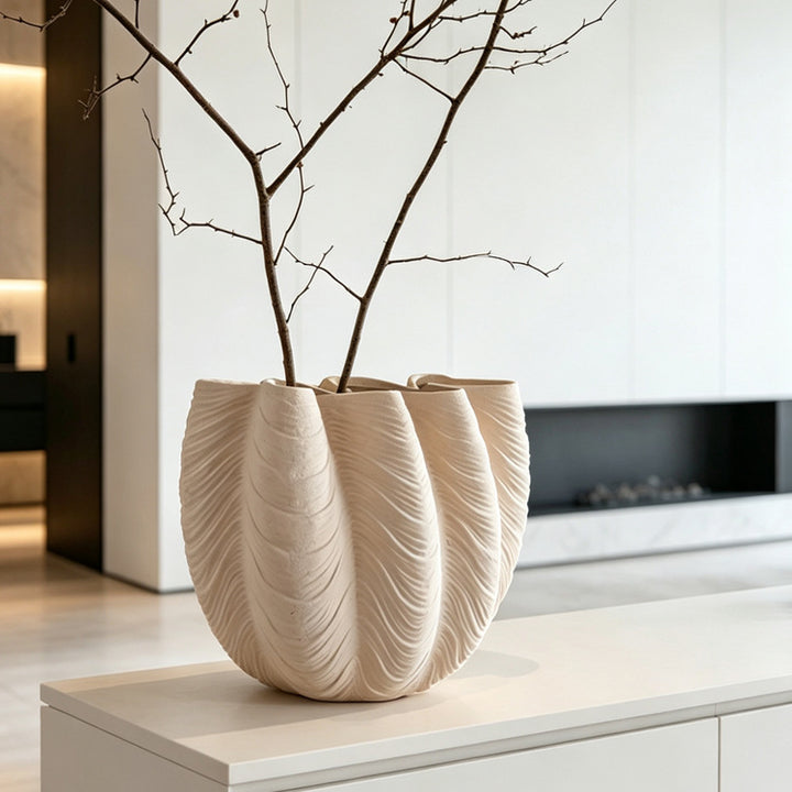 Leaf-Textured Decorative Planter