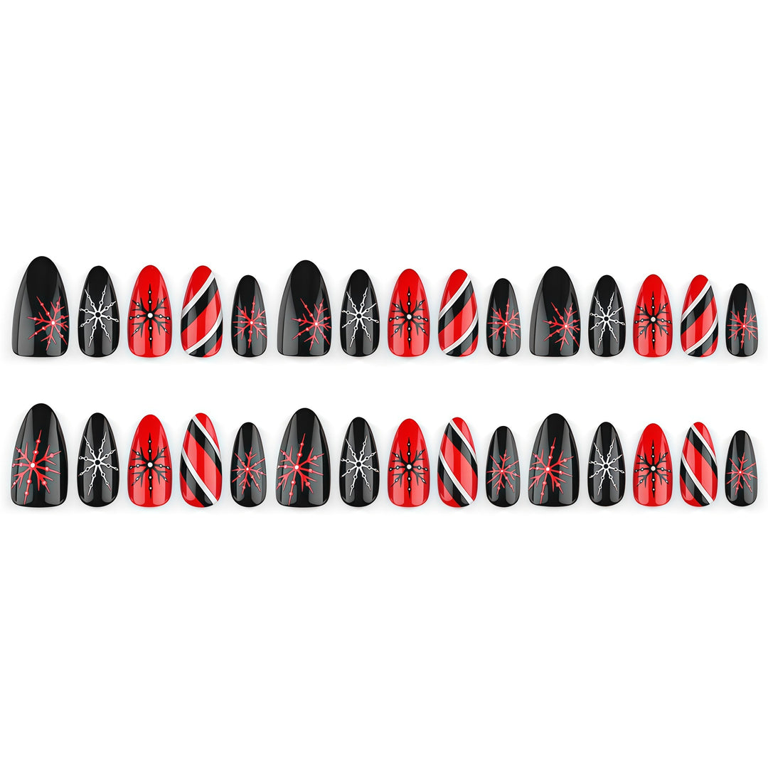 Acrylic Nail Set with Modern Geometric Design Kalsten