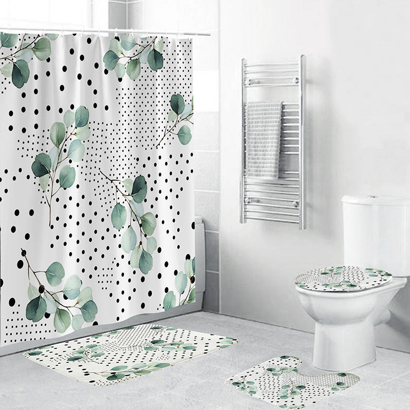 Tropical Leaf Print Bathroom Set Kalsten