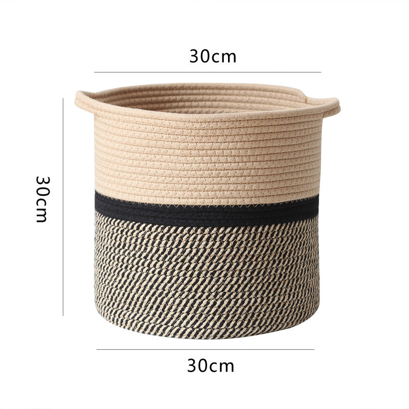 Decorative laundry basket made of woven material Kalsten