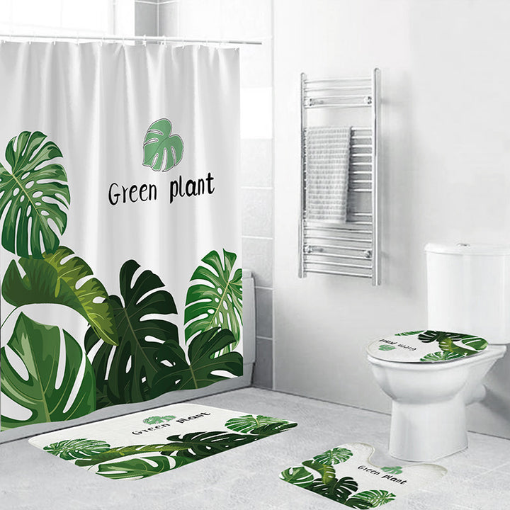 Tropical Leaf Print Bathroom Set Kalsten
