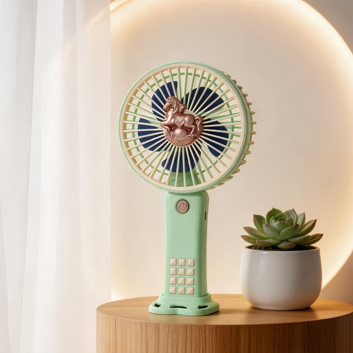 Women Portable Hand Fan with Innovative Unicorn Design Kalsten