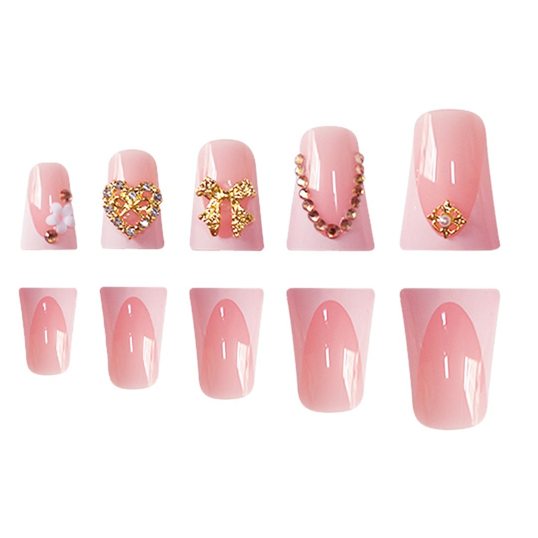 Decorative Rhinestone-Embellished Press-On Nail Extensions Kalsten
