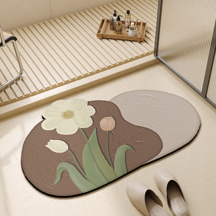Floral-Shaped Decorative Bath Mat Kalsten