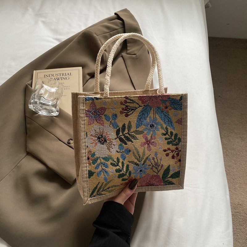 Floral Embellished Mini Tote Bag